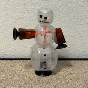Zing Stikbot Action Figure Clear Glitter Snowman Christmas Posable Stop Motion